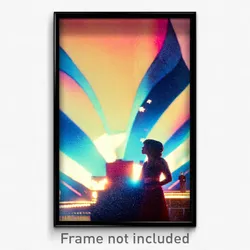Pixel Art Poster - Remote Independence Day (8 Bit Psychedelic Video Game Print)