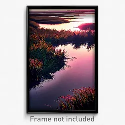 Pixel Art Poster - Gorgeous Marsh (8 Bit Psychedelic Trippy Video Game Print)