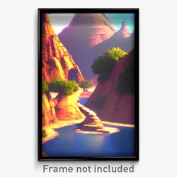 Pixel Art Poster - Quirky Butte (8 Bit Psychedelic Trippy Video Game Print)