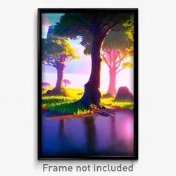 Pixel Art Poster - Humble Clearing (8 Bit Psychedelic Trippy Video Game Print)
