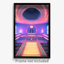 Pixel Art Poster - Flat Sanctuary (8 Bit Psychedelic Trippy Video Game Print)