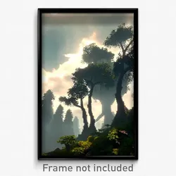 Pixel Art Poster - Imperfect Cloud Forest (8 Bit Psychedelic Video Game Print)