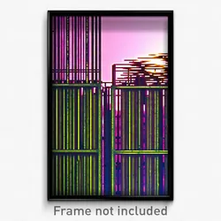 Pixel Art Poster - Wire Frame Glitchy Hideout (8 Bit Video Game Print)