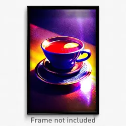 Pixel Art Poster - Bold Hot Tea (8 Bit Psychedelic Trippy Video Game Print)