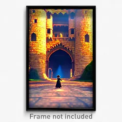 Pixel Art Poster - Grandiose Fort (8 Bit Psychedelic Trippy Video Game Print)