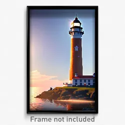 Pixel Art Poster - Admirable Lighthouse (8 Bit Psychedelic Video Game Print)