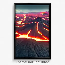 Pixel Art Poster - Villainous Lava Fields (8 Bit Psychedelic Video Game Print)