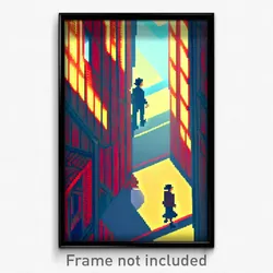 Pixel Art Poster - Puzzling Flats (8 Bit Psychedelic Trippy Video Game Print)