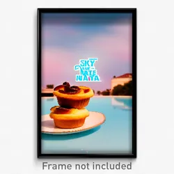 Pixel Art Poster - Sky Blue Pastel De Nata (8 Bit Psychedelic Video Game Print)