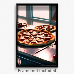 Pixel Art Poster - Impeccable Pizza (8 Bit Psychedelic Trippy Video Game Print)