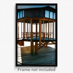 Pixel Art Poster - Wooden Lookout (8 Bit Psychedelic Trippy Video Game Print)