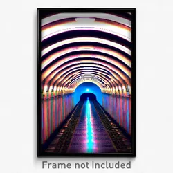 Pixel Art Poster - Esteemed Tunnel (8 Bit Psychedelic Trippy Video Game Print)