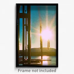 Pixel Art Poster - Sunny Chute (8 Bit Psychedelic Trippy Weird Video Game Print)