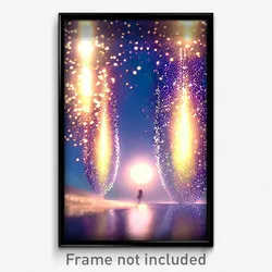Pixel Art Poster - Sparkling Dreamscape (8 Bit Psychedelic Video Game Print)