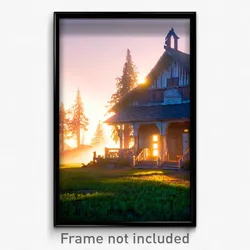 Pixel Art Poster - Esteemed Homestead (8 Bit Psychedelic Video Game Print)