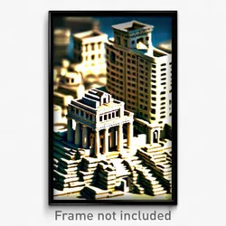 Pixel Art Poster - Tiny Acropolis (8 Bit Psychedelic Trippy Video Game Print)