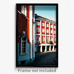 Pixel Art Poster - Peaceful Swedish Architecture (8 Bit Video Game Print)