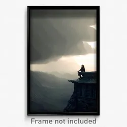 Pixel Art Poster - Gloomy Lookout (8 Bit Psychedelic Trippy Video Game Print)