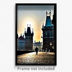 Pixel Art Poster - Graceful Prague (8 Bit Psychedelic Trippy Video Game Print)