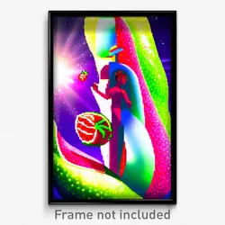 Pixel Art Poster - Fruity Body (8 Bit Psychedelic Trippy Weird Video Game Print)
