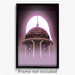 Pixel Art Poster - Lost Dome (8 Bit Psychedelic Trippy Weird Video Game Print)