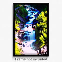 Pixel Art Poster - Voluminous Stream (8 Bit Psychedelic Trippy Video Game Print)
