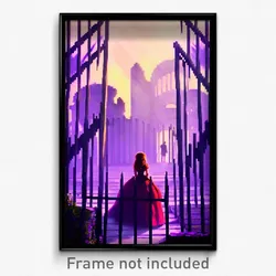 Pixel Art Poster - Violet Stockade (8 Bit Psychedelic Trippy Video Game Print)