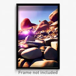 Pixel Art Poster - Accomplished Rock (8 Bit Psychedelic Trippy Video Game Print)