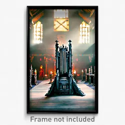 Pixel Art Poster - Rural Throne Room (8 Bit Psychedelic Trippy Video Game Print)