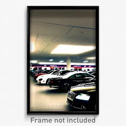 Pixel Art Poster - Stark Car Dealership (8 Bit Psychedelic Video Game Print)