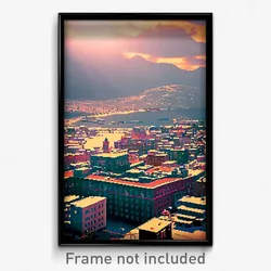 Pixel Art Poster - Arctic Mexican City (8 Bit Psychedelic Video Game Print)