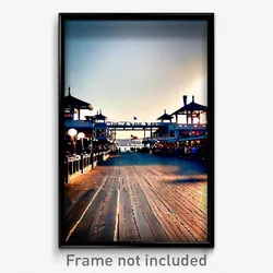 Pixel Art Poster - Famous Wharf (8 Bit Psychedelic Trippy Video Game Print)