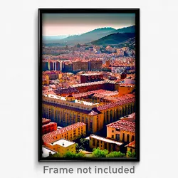 Pixel Art Poster - Huge Spanish City (8 Bit Psychedelic Trippy Video Game Print)