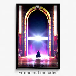 Pixel Art Poster - Monstrous Entrance (8 Bit Psychedelic Video Game Print)