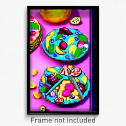 Pixel Art Poster - Fruity Tostada (8 Bit Psychedelic Trippy Video Game Print)