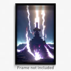 Pixel Art Poster - Distorted Forge (8 Bit Psychedelic Trippy Video Game Print)