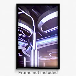 Pixel Art Poster - Spotted Futuristic Architecture (8 Bit Video Game Print)
