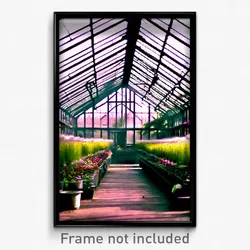 Pixel Art Poster - Great Greenhouse (8 Bit Psychedelic Trippy Video Game Print)
