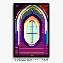 Pixel Art Poster - Oval Gable (8 Bit Psychedelic Trippy Weird Video Game Print)