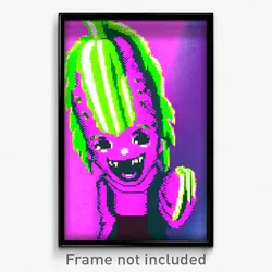 Pixel Art Poster - Pretty Spike (8 Bit Psychedelic Trippy Video Game Print)