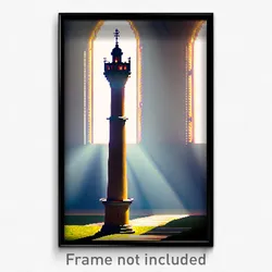 Pixel Art Poster - Gorgeous Belfry (8 Bit Psychedelic Trippy Video Game Print)