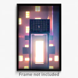 Pixel Art Poster - Square Treasury (8 Bit Psychedelic Trippy Video Game Print)