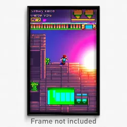 Pixel Art Poster - Showy Video Game (8 Bit Psychedelic Trippy Video Game Print)