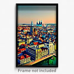 Pixel Art Poster - Remarkable German City (8 Bit Psychedelic Video Game Print)