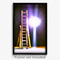 Pixel Art Poster - Tan Ladder (8 Bit Psychedelic Trippy Weird Video Game Print)
