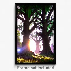 Pixel Art Poster - Damaged Grove (8 Bit Psychedelic Trippy Video Game Print)
