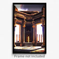 Pixel Art Poster - Ancient Mausoleum (8 Bit Psychedelic Trippy Video Game Print)