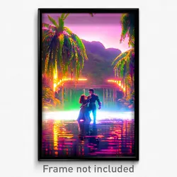 Pixel Art Poster - Marvelous Oasis (8 Bit Psychedelic Trippy Video Game Print)