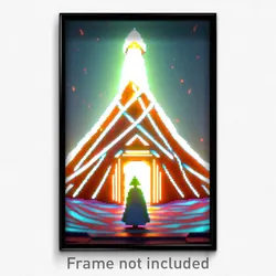 Pixel Art Poster - Swirly Wigwam (8 Bit Psychedelic Trippy Video Game Print)