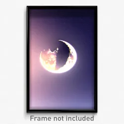 Pixel Art Poster - Noteworthy Moon (8 Bit Psychedelic Trippy Video Game Print)